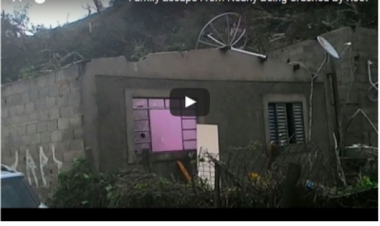 بالفيديو – لحظة إنهيار سقف منزل ونجاة عائلة بأعجوبة!