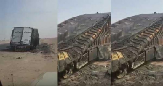 شاهد: اللّهم صَلِّ على النبي تنجو من حريق التهم شاحنة