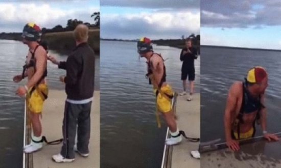 يخدعون صديقهم بقفزة وهمية