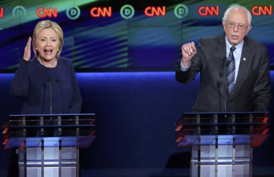 كلينتون وساندرز يتباريان على من منهما أقدر على هزيمة ترامب