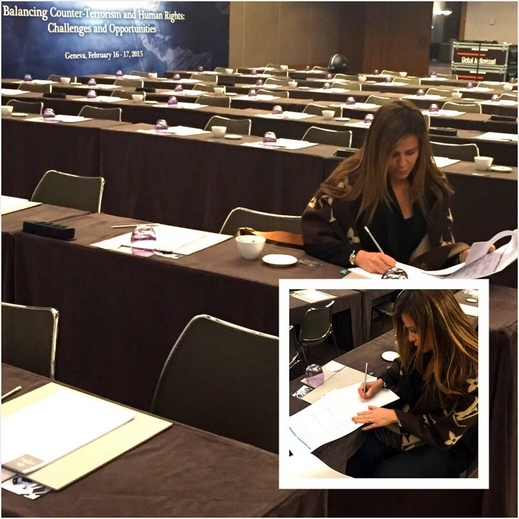 بالصور: كارول سماحة تصل جنيف لحضور مؤتمر مكافحة الإرهاب