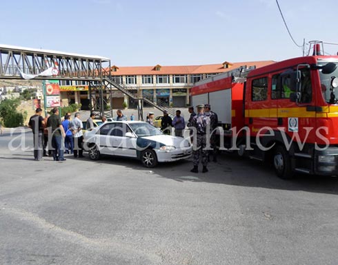 بالصور: إصابة واحدة بحادث تصادم مركبتين في جرش