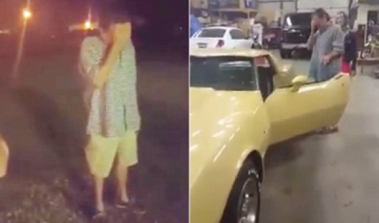 شاهد.. أمريكي يبكي لرؤية سيارته بعد 28 عاما من بيعها