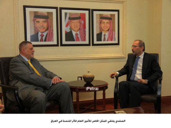 الصفدي يلتقي الممثل الخاص للأمين العام للأمم المتحدة في العراق الصفدي يلتقي الممثل الخاص للأمين العام للأمم المتحدة في العراق