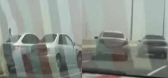 قائد سيارة يعترض أخرى يصدمها ويلوذ بالفرار