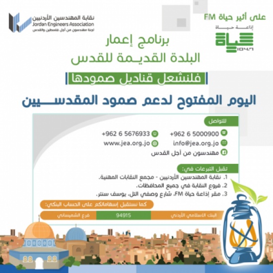 النقابة تقيم يوما مفتوحا لاعمار البلدة القديمة في القدس النقابة تقيم يوما مفتوحا لاعمار البلدة القديمة في القدس
