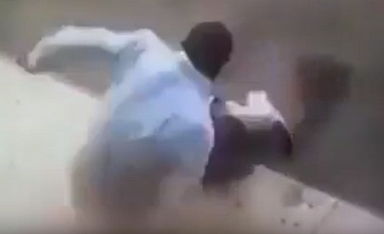 فيديو : قطة تهاجم شخصا و4 رجال لانقاذه