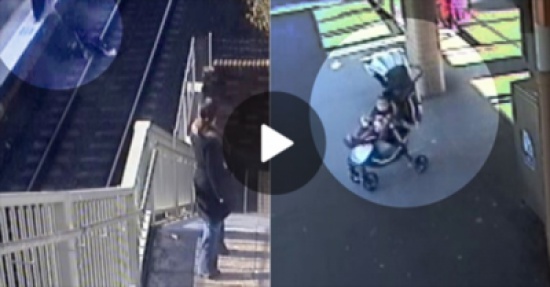 جد ينقذ حفيدته من قطار