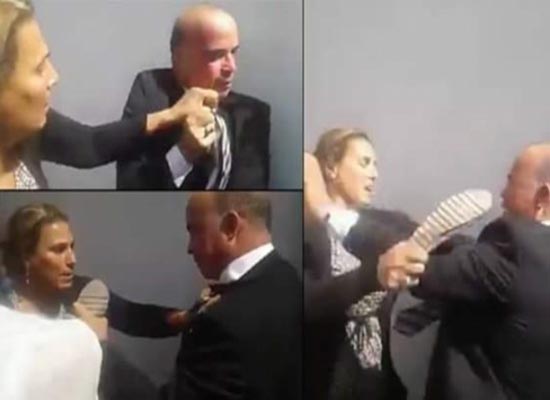 بالفيديو: موظّفة تصفع مسؤولا تونسيا رفيعا وتعتدي عليه بحذائها