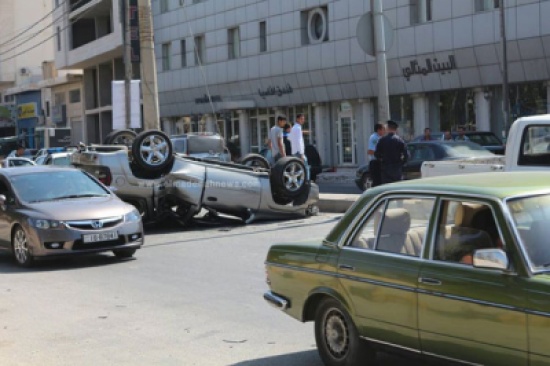 إربد : إصابتان بتدهور سيارة في نفس منطقة " حادث العرس " ( صورة )