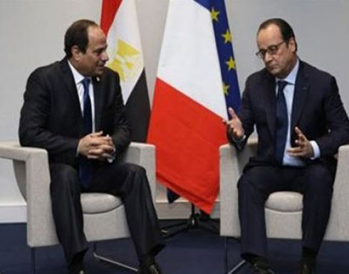 السيسي وهولاند يبحثان اوضاع المنطقة