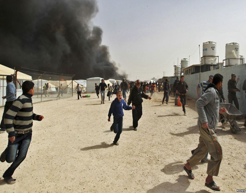تفحم طفلين واصابة والدهما في حريق كرفان وخيم بالزعتري تفحم طفلين واصابة والدهما في حريق كرفان وخيم بالزعتري