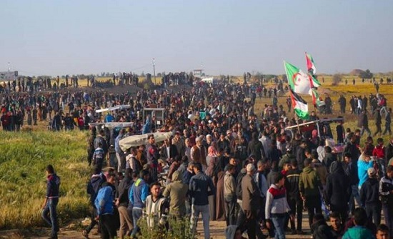 شهيدان و62 إصابة باعتداء قوات الاحتلال على المتظاهرين شرقي القطاع