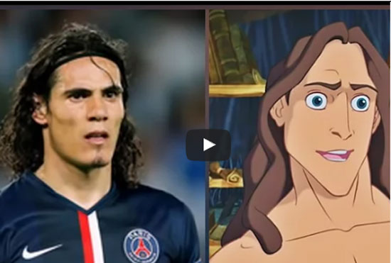 بالفيديو : 20 لاعب يشبهون شخصيات من الكرتون والأفلام