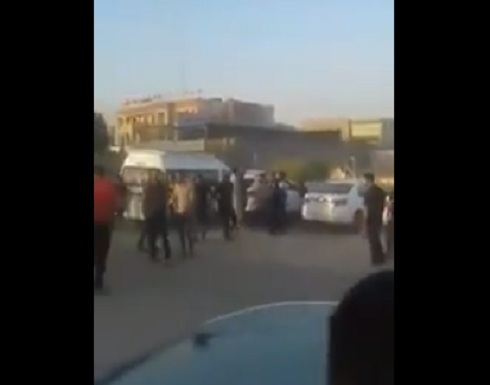 بالفيديو :  اطلاق النار على المتظاهرين العراقيين من مسلحي منظمة بدر