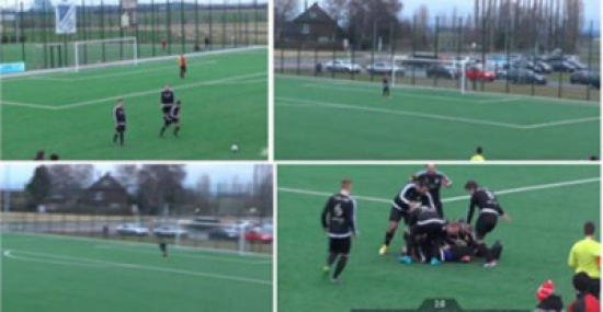 فيديو: لاعب يسجل هدفا مذهلا من 70 ياردة في ألمانيا