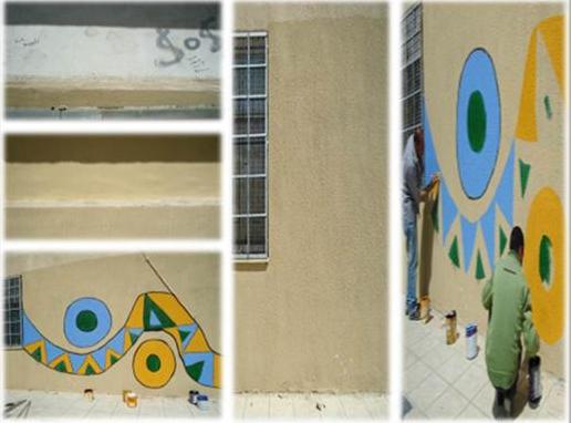 الشبكة الاقليمية للمرأة تقيم مبادرة "تجميل اسوار المدارس "