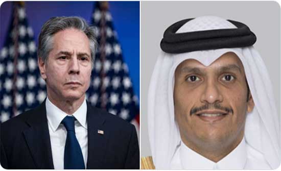 وزير الخارجية القطري يبحث مع بلينكن مستجدات محادثات الاتفاق النووي وزير الخارجية القطري يبحث مع بلينكن مستجدات محادثات الاتفاق النووي