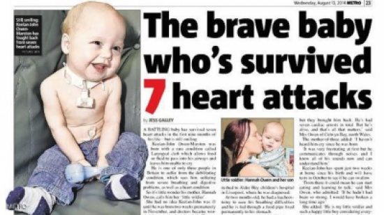 رضيع لا يبكي ينجو من 7 أزمات قلبية