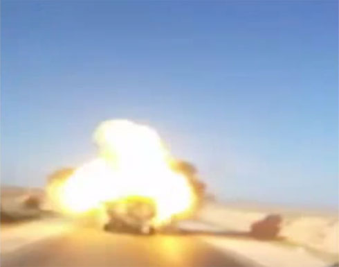 بالفيديو: صاروخ يصيب آلية للجيش العراقي في تكريت