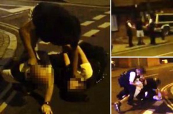 شاهد: ماذا فعل رجل بعد تغلبه على ضابطي شرطة