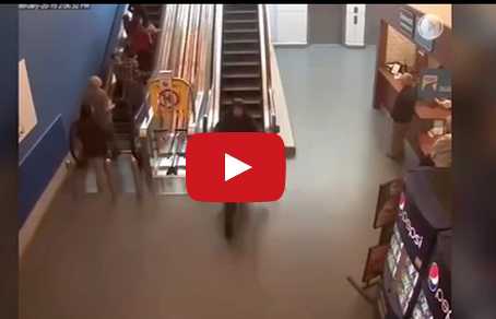 فيديو : هروب راكب دراجة من قبضة الشرطة داخل مول في كندا