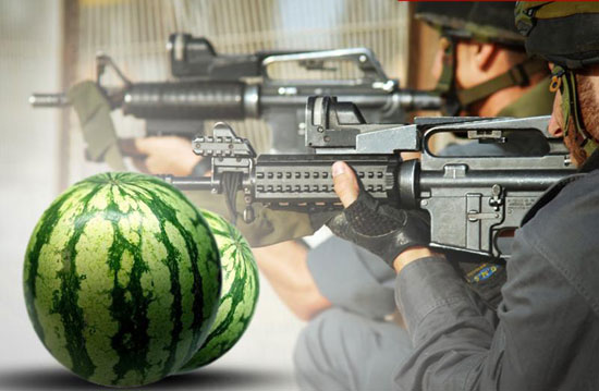 شاهد.. " بطيخة " ترهب الجيش الإسرائيلي أربع ساعات