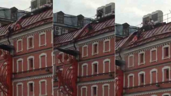 رجل شجاع ينقذ كلباً