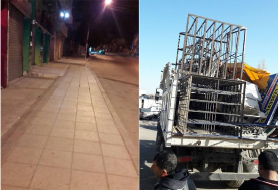 منطقة صويلح تواصل حملة اعادة الرصيف للمشاه