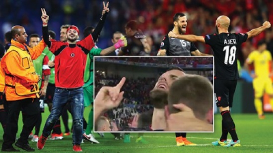 شاهد.. صرخة لاعب ألبانيا بـ الحمدلله تخطف الأنظار