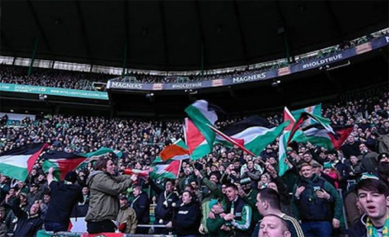 شاهد.. هكذا تضامنت جماهير سلتيك الأسكتلندي مع شهداء غزة