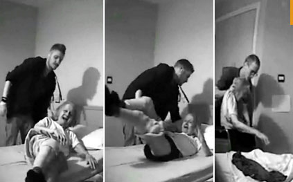 بالفيديو .. سجن 3 ممرضين تم تصويرهم يعتدون على عجوز في رعايتهم بالفيديو .. سجن 3 ممرضين تم تصويرهم يعتدون على عجوز في رعايتهم