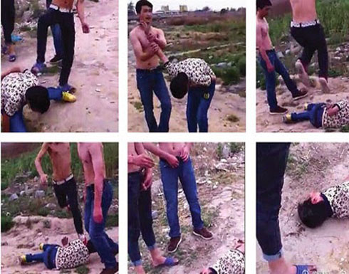 بالفيديو: شبان صينيين يضربون مراهقا قبل أن يتبولوا عليه بالفيديو: شبان صينيين يضربون مراهقا قبل أن يتبولوا عليه