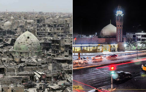 صورة : الموصل قبل التدمير وبعده