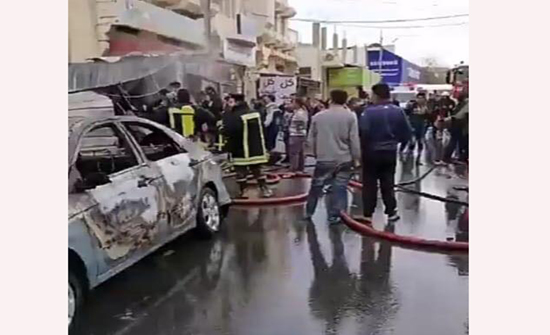 صور : حريق بكشك ومركبة في الطفيلة