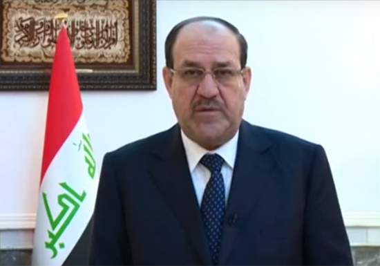 المالكي يدين في تسجيل تلفزيوني هجمات الضاحية وباريس ويتهم السعودية المالكي يدين في تسجيل تلفزيوني هجمات الضاحية وباريس ويتهم السعودية