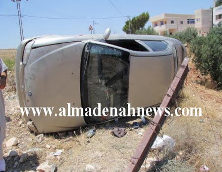 مادبا : 3 مصابين من عائلة واحدة بحادث سير