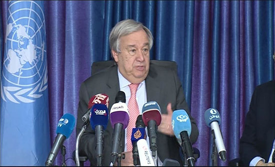 غوتيريس يدعو جميع الدول لضمان حرية الملاحة في الخليج غوتيريس يدعو جميع الدول لضمان حرية الملاحة في الخليج