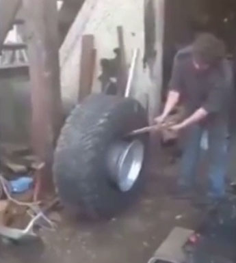 شاهد أسرع طريقة لنفخ إطار