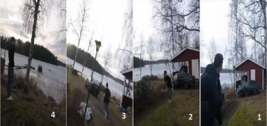 فيديو: دعابة أصدقاء انتهت بسقوط سيارة في بحيرة