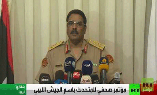 فيديو : المتحدث باسم الجيش الليبي يحمل "الإخوان" و"القاعدة" مسؤولية تفجير طرابلس