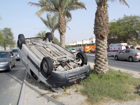جرش : تدهور مركبة قطرية بالقرب من سيل الزرقاء جرش : تدهور مركبة قطرية بالقرب من سيل الزرقاء