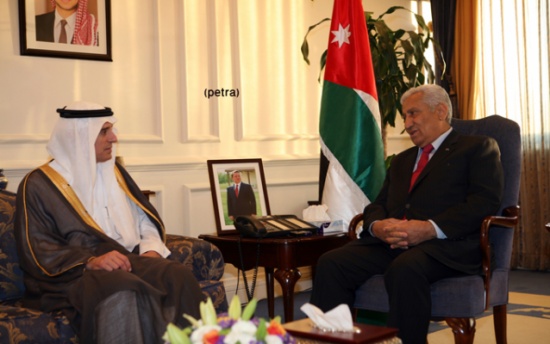 النسور يستقبل وزير الخارجية السعودي