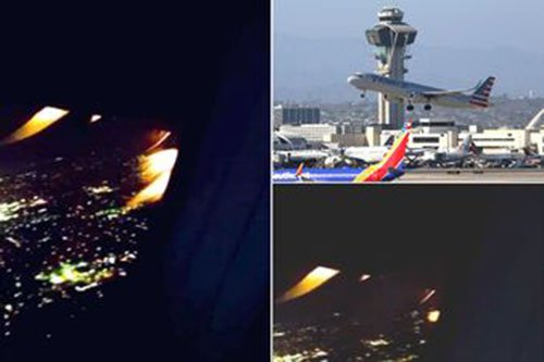 فيديو: النيران تلتهم محرك طائرة في الاجواء