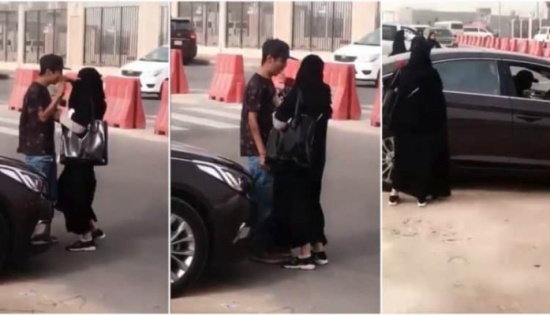 فيديو لفتاة تحتضن شاب وسط شارع عام.. ومغردون يكشفون حقيقته