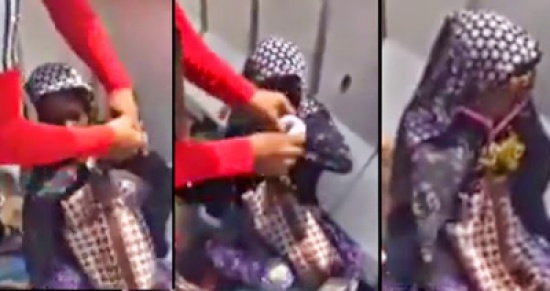 مواطن يكشف خداع متسولة مبتورة اليدين