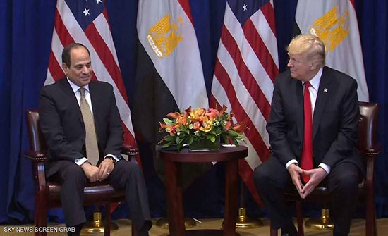 ترامب خلال لقائه السيسي: ندعم جهود مصر في مكافحة الإرهاب