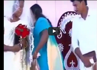 رد فعل عروس سقط عريسها على الأرض