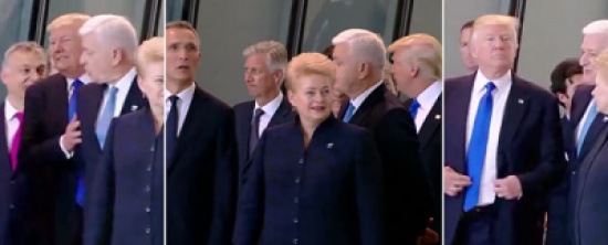 بالفيديو: لالتقاط صورة جماعية.. ترامب يدفع رئيس وزراء الجبل الأسود نحو الخلف!