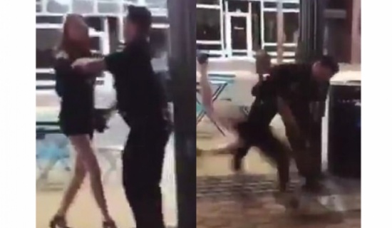 فيديو| هذا ما حدث لفتاة أمريكية حاولت منع شرطيّ من اعتقاله!